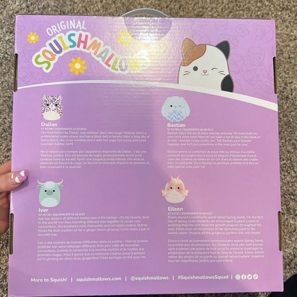 Squishmallow bundle 4 pack BRAND NEW SEALED 8” Dallas Iver Bastian and Eileen - Picture 4 of 6